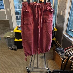 SHEIN Burgundy Drawstring Pants